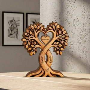 Personalized Couple Heart Tree Wooden Plaque