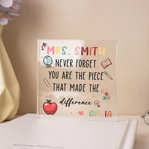 Thank You Teachers - Personalized Acrylic Plaque - Teacher Appreciation Gift