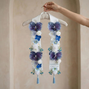 Personalized Layered Flower Floral Graduation Stole, Handmade Grad Sash 2026