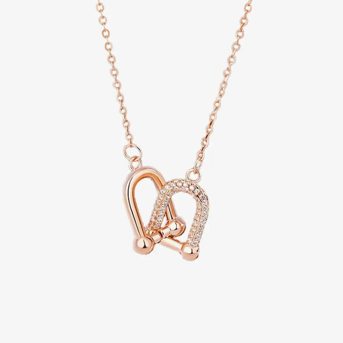 Mother & Daughter Interlocking Horseshoe Buckle Necklace