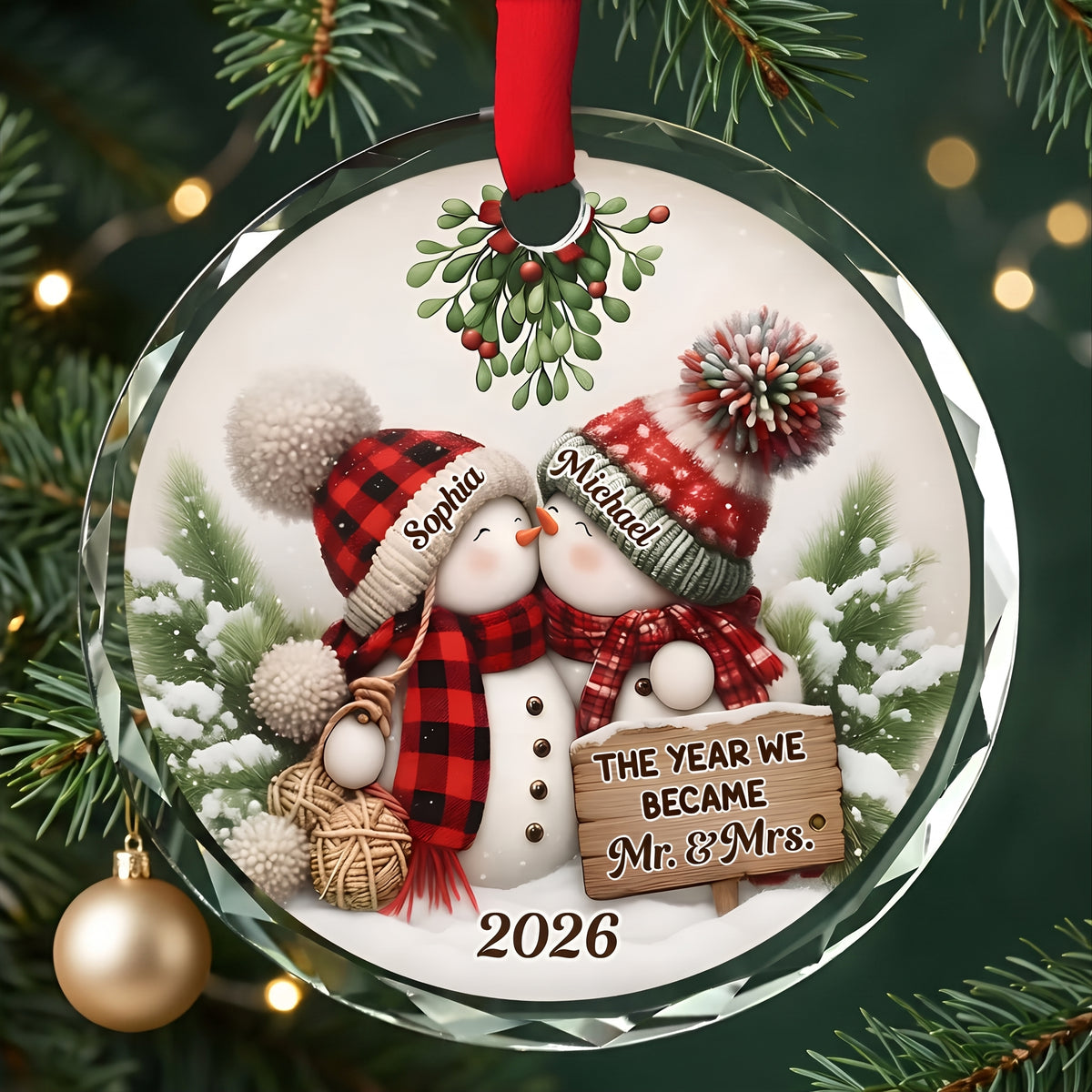 Silver Capped Glass Ornament – The Year We Became Mr. & Mrs., Perfect Christmas Gift for Couples & Newlyweds