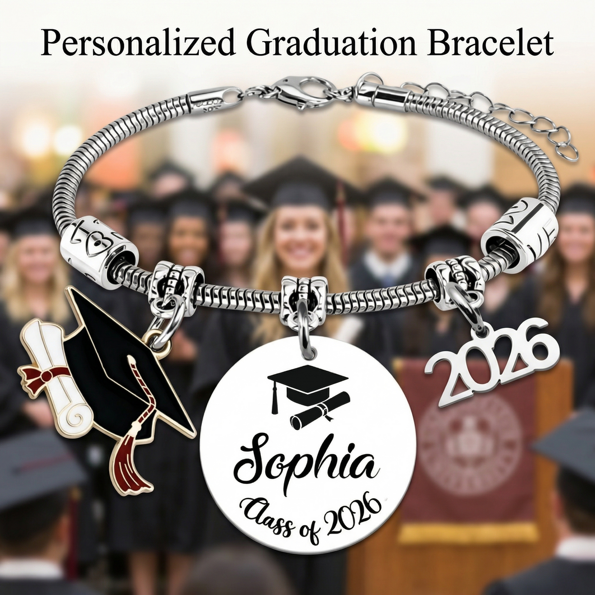 Personalized 2026 Graduation Bracelet - Graduation Gift For Graduates