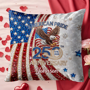 American Pride Anniversary Personalized Pillow, Gift for Patriots
