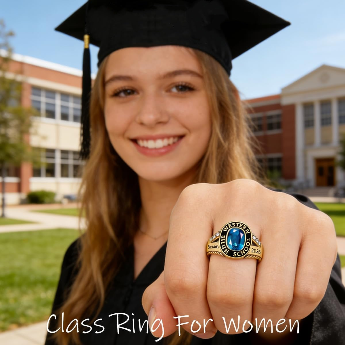 Personalized Graduation Class Birthstone Ring - Graduation Jewelry Gift for Men & Women