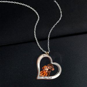 Team Punch - Personalized Monkey Lover Shaped Metal Pendant Necklace