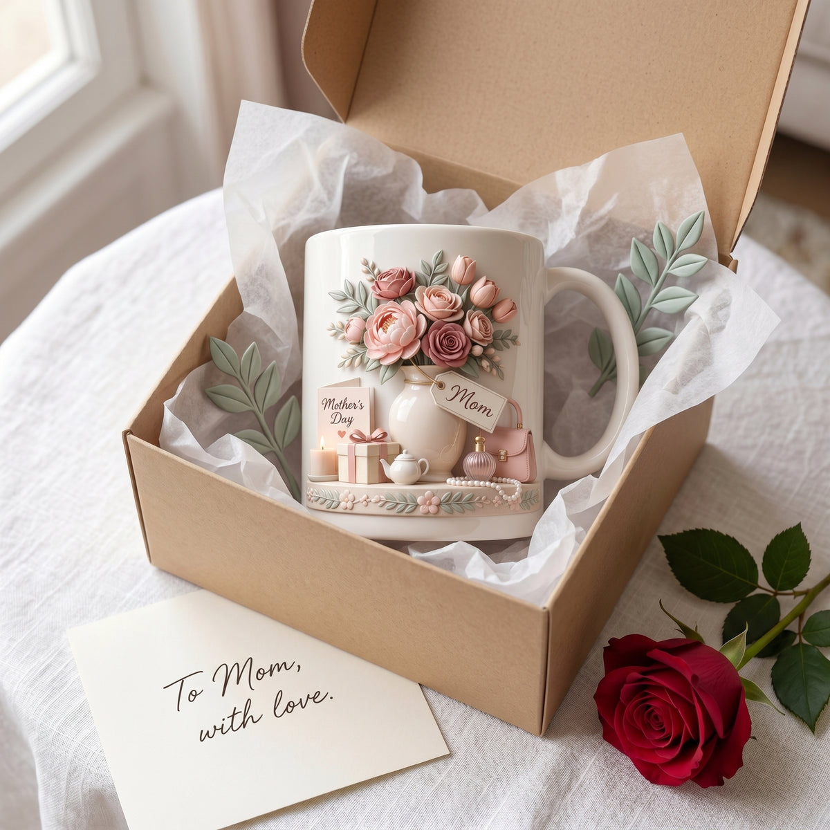 Personalized Ceramic Mug - Mother's Day Gift  For Mom Grandma