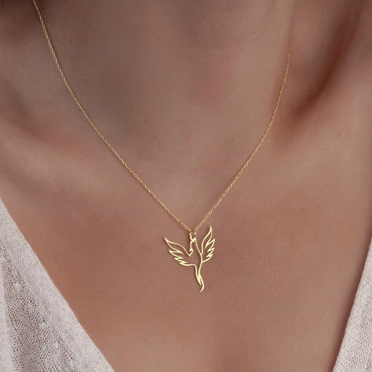 Tough As F*ck Fire Bird Phoenix Necklace