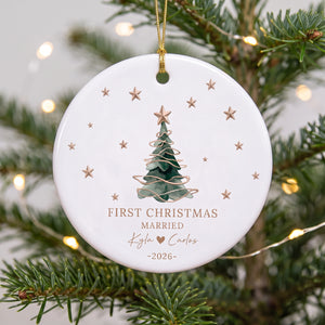 Personalized First Married Engaged Christmas Ornament - Merry Christmas Gifts