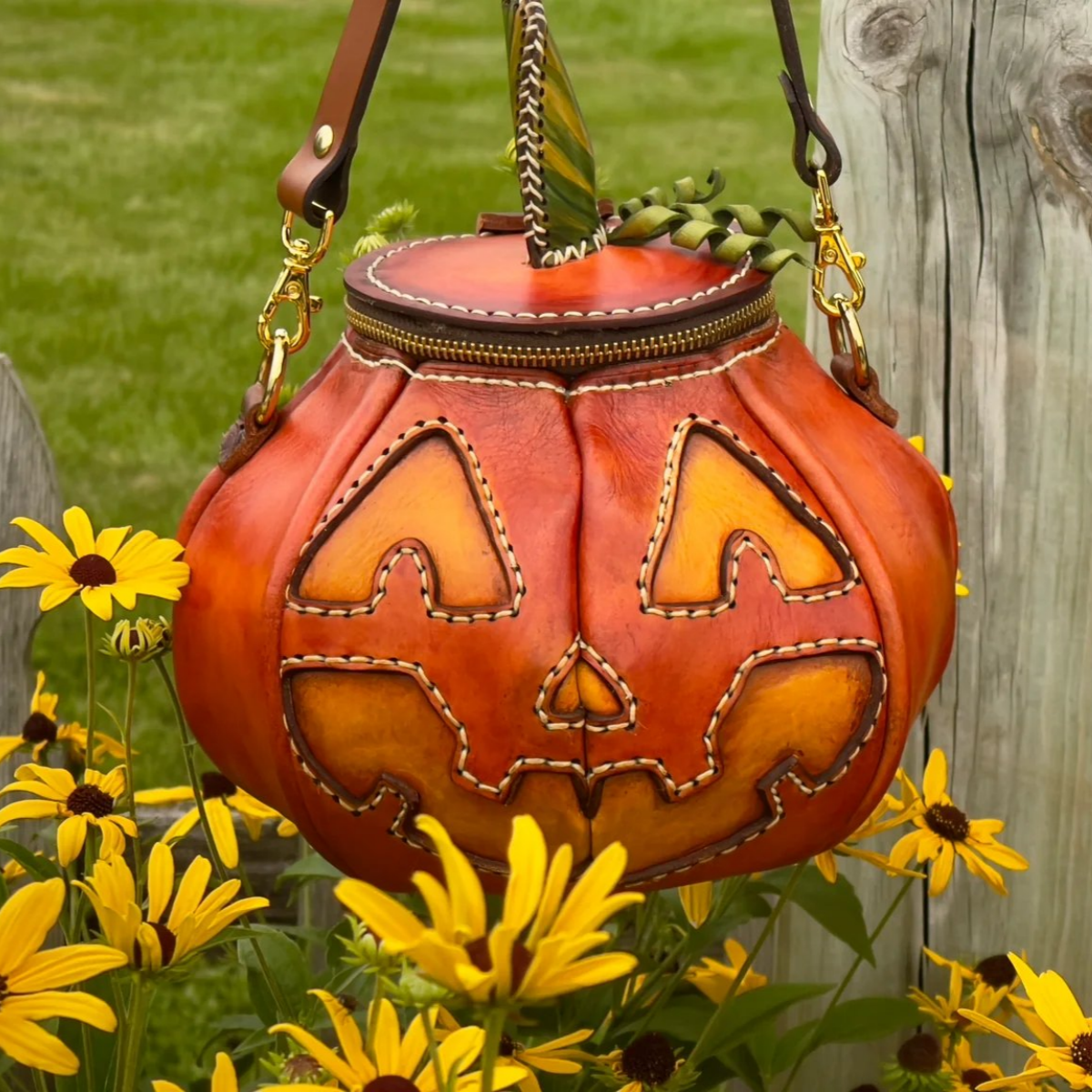 The Great Purely handmade leather Pumpkin Bag