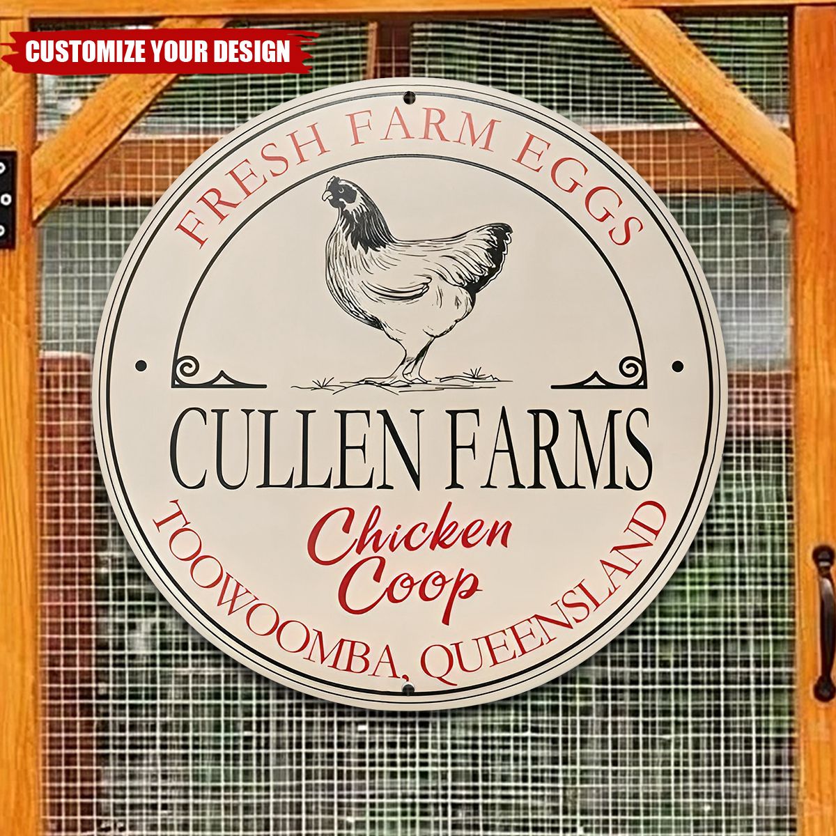 Personalized Rural Charm Wooden Chicken Coop Sign with Text Farm Decor Housewarming Gift for Chicken Enthusiasts