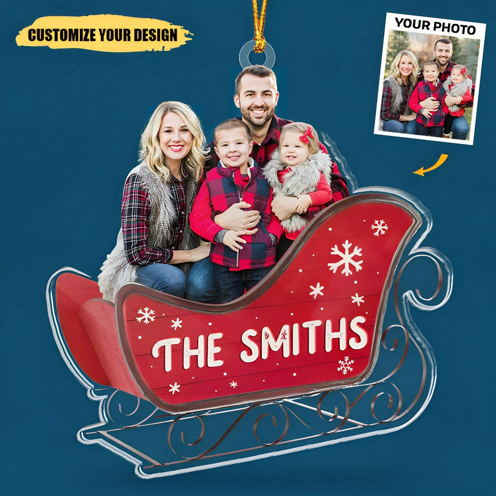 Custom Photo These Are My Favorite People - Family Personalized Custom Ornament - Acrylic Custom Shaped - Christmas Gift For Family Members