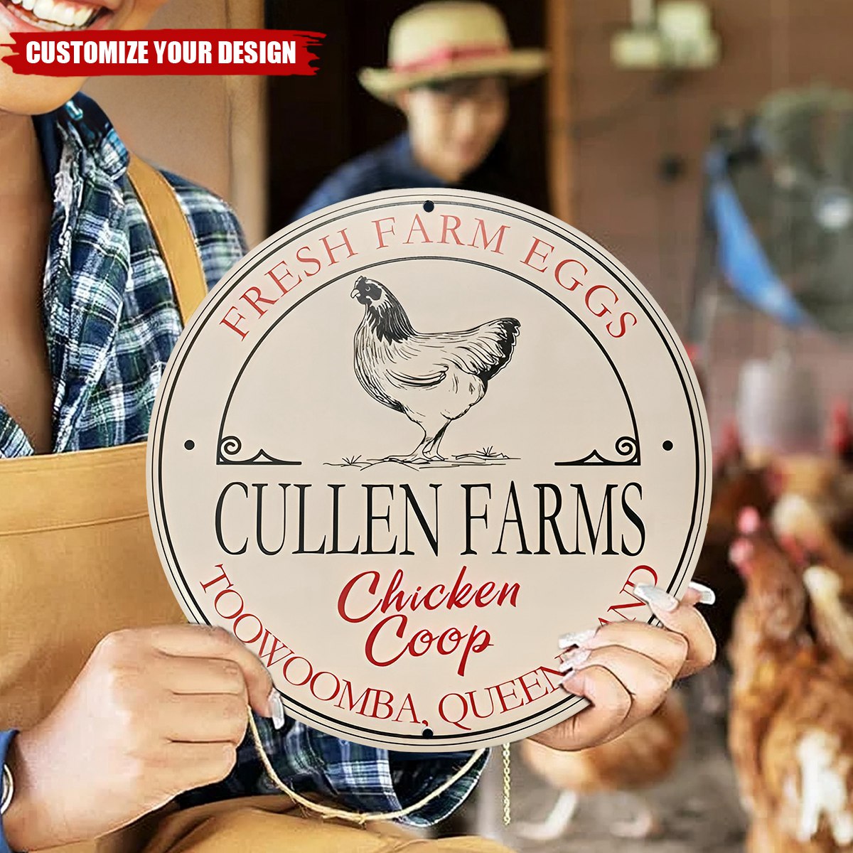 Personalized Rural Charm Wooden Chicken Coop Sign with Text Farm Decor Housewarming Gift for Chicken Enthusiasts