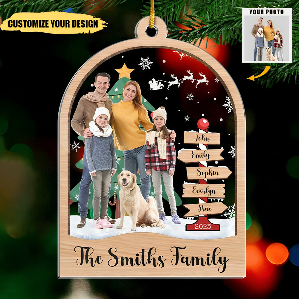 Custom Photo It's The Most Beautiful Time Of The Year - Family Personalized Custom Ornament - Acrylic Custom Shaped - Christmas Gift For Family Members