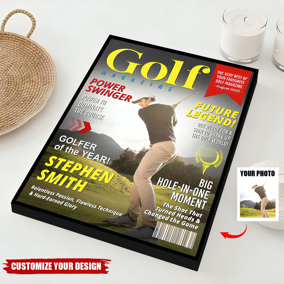 Personalized Golf Magazine Cover Poster - Unique Gift for Golf Lovers
