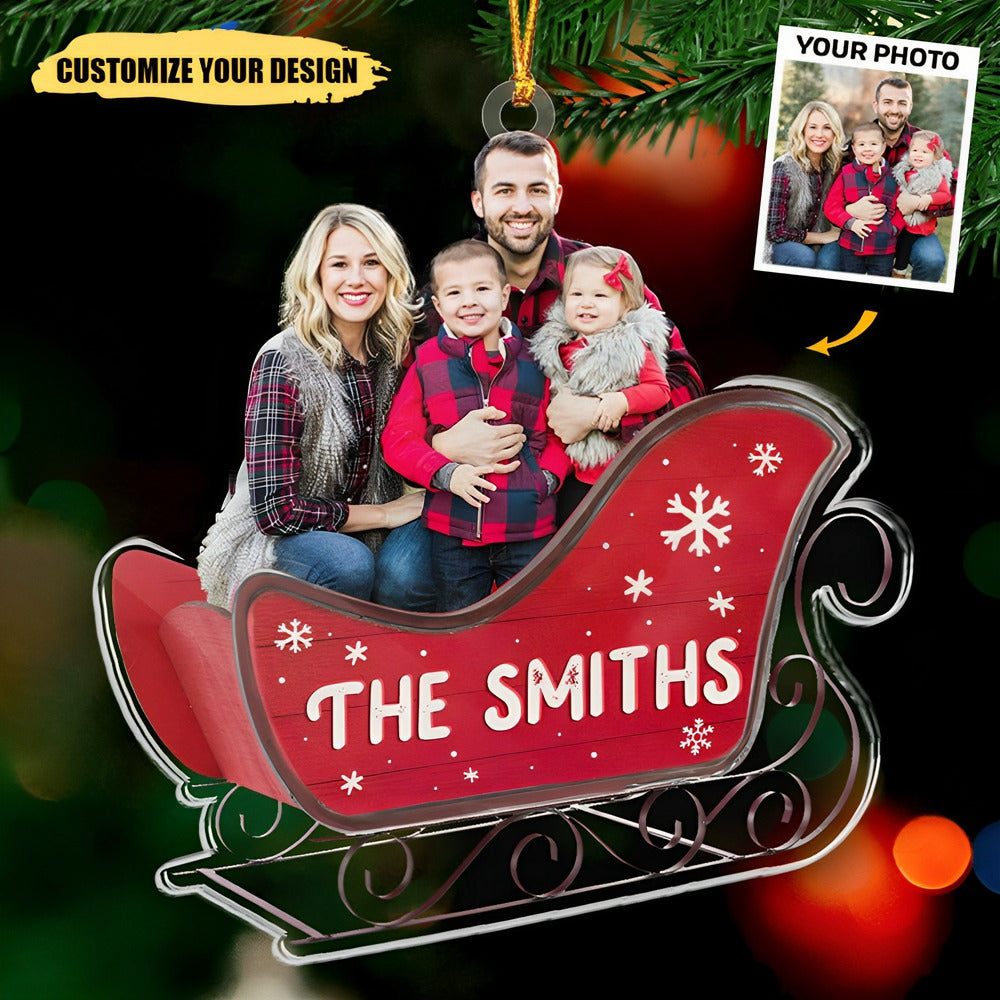 Custom Photo These Are My Favorite People - Family Personalized Custom Ornament - Acrylic Custom Shaped - Christmas Gift For Family Members