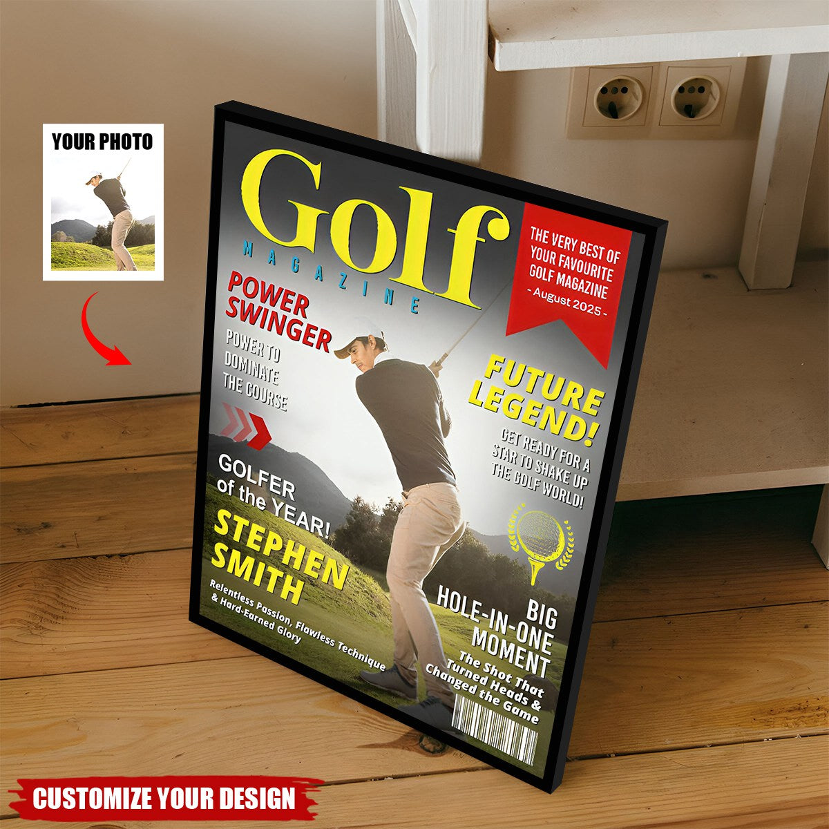 Personalized Golf Magazine Cover Poster - Unique Gift for Golf Lovers