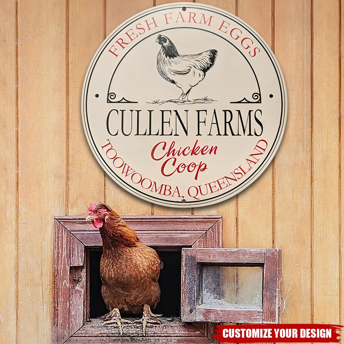 Personalized Rural Charm Wooden Chicken Coop Sign with Text Farm Decor Housewarming Gift for Chicken Enthusiasts