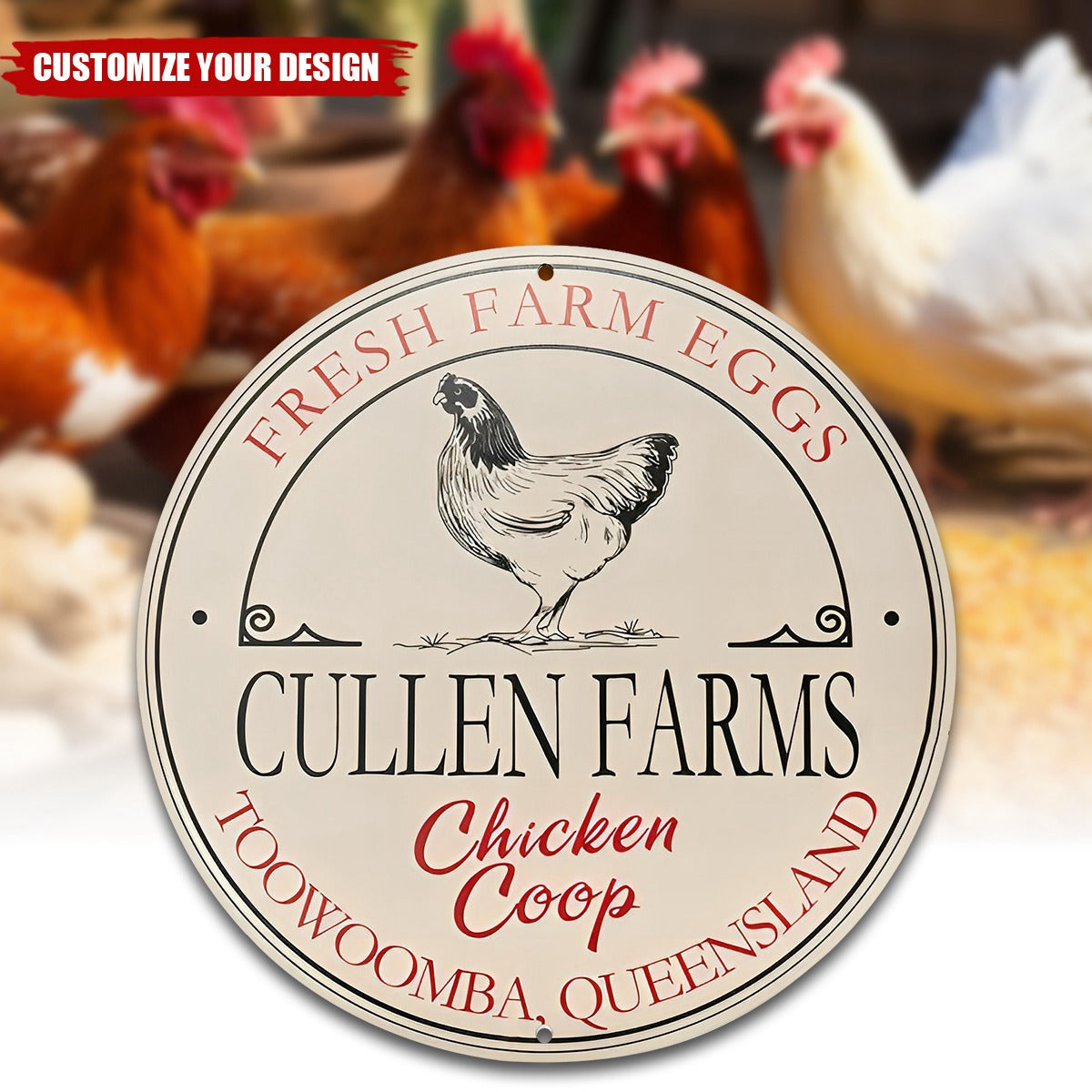 Personalized Rural Charm Wooden Chicken Coop Sign with Text Farm Decor Housewarming Gift for Chicken Enthusiasts