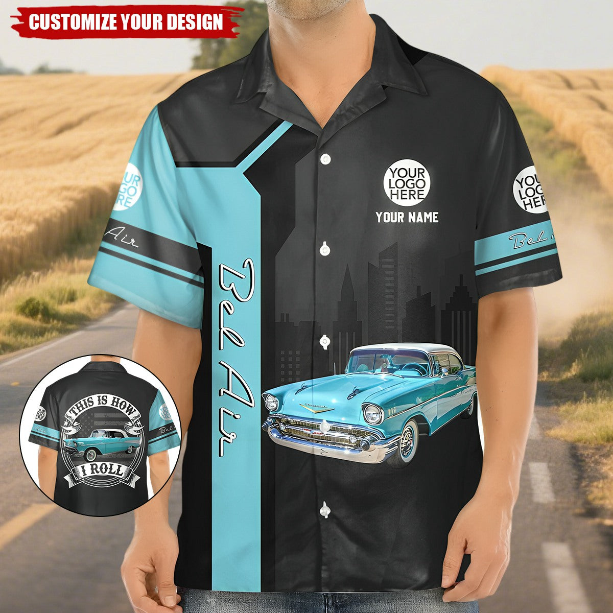 This Is How I Roll - Custom Photo Classic Car Shirt - Personalized Name Car Shirt