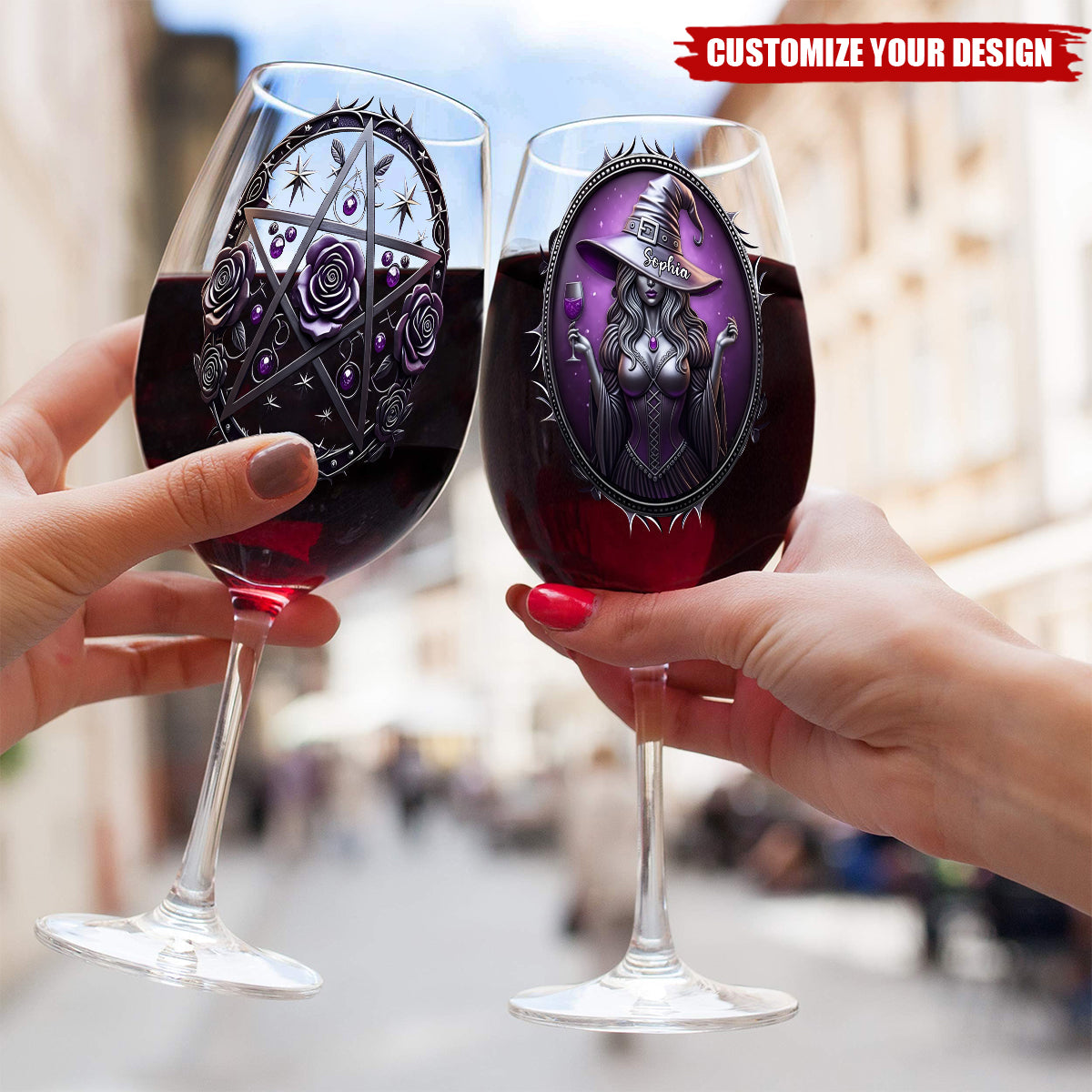 Drink Up Witches - Personalized Witch Wine Glass With Long Stem