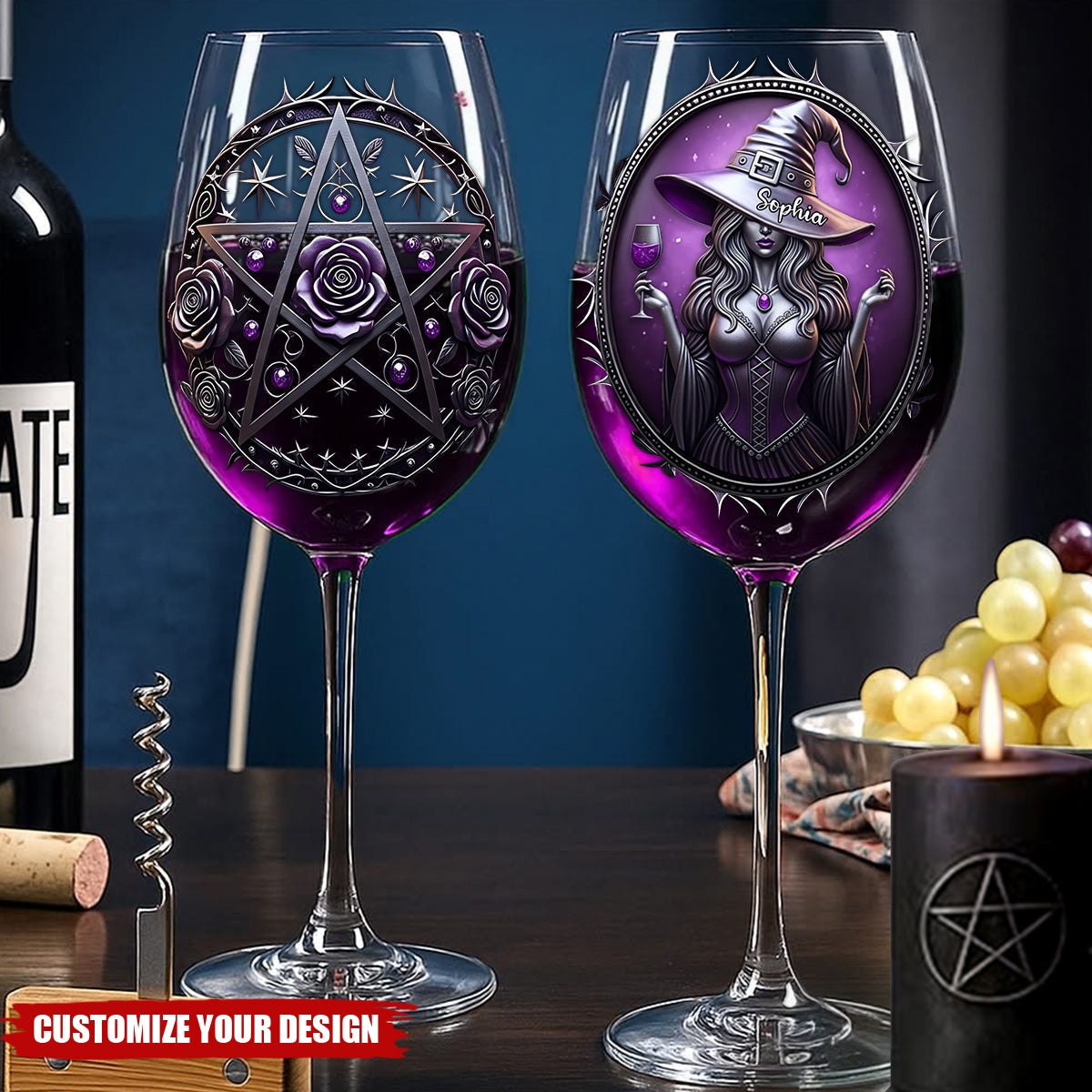 Drink Up Witches - Personalized Witch Wine Glass With Long Stem