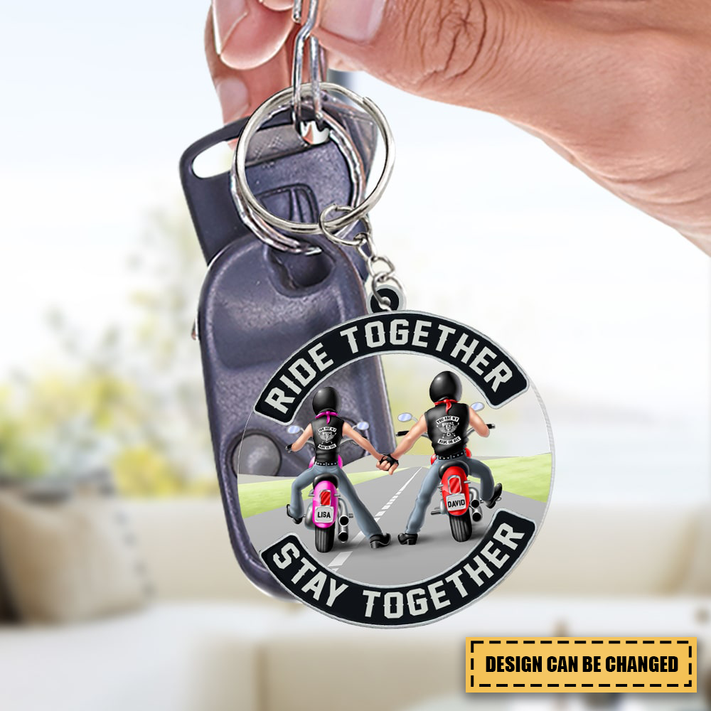 Stay Together Motorcycle Couple Personalized Acrylic Keychain