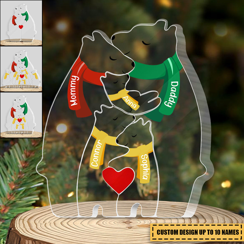 Acrylic Puzzle Bear Family- Gift for Parents Animal Family