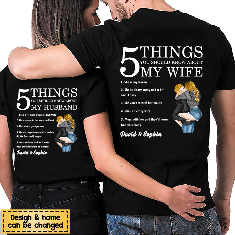 5 Things You Should Know About - Personalized Matching Couple Back Printed Shirts