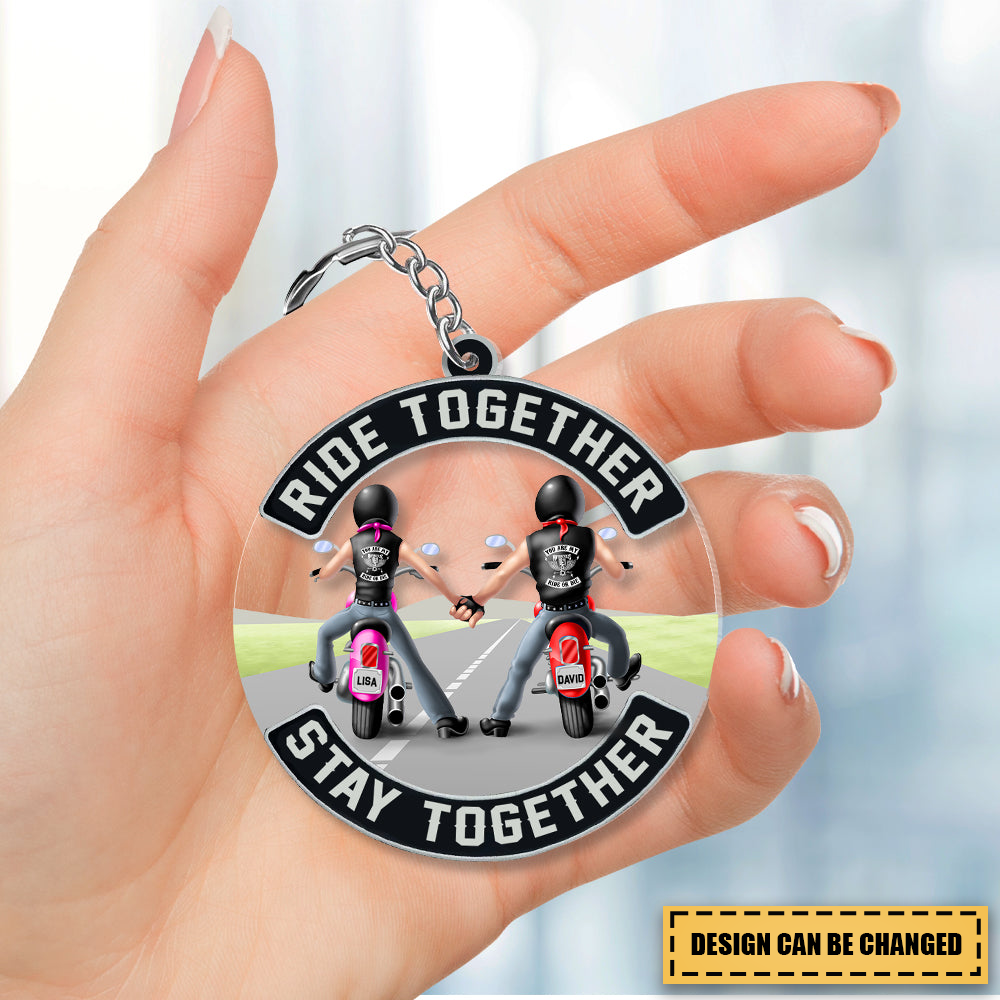 Stay Together Motorcycle Couple Personalized Acrylic Keychain