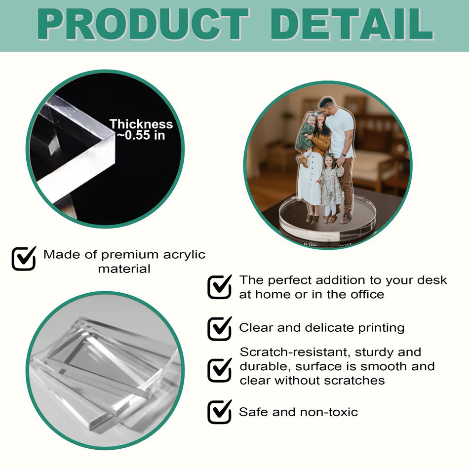 Personalized Upload Photo Acrylic Plaque - Gift for Couple