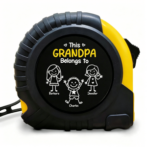 This Grandpa Daddy Belongs To Kids Pet - Personalized Tape Measure
