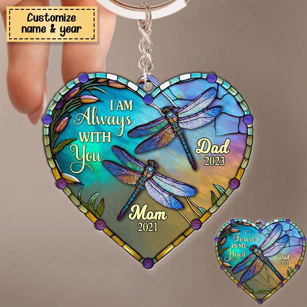 Personalized Memorial Gift I'm Always With You Heart Acrylic Keychain