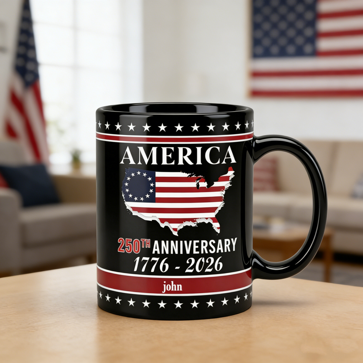 Personalized American 250Th Anniversary Accent Mug