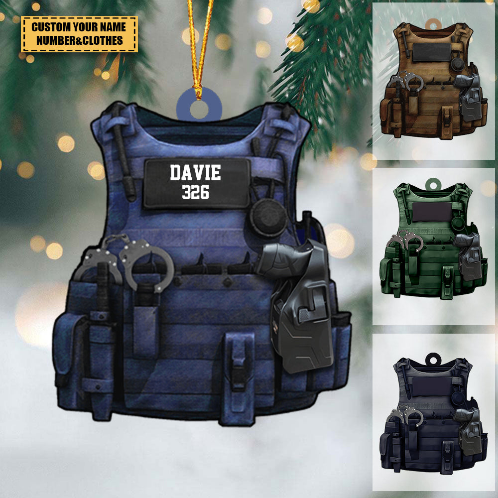 Personalized Police Christmas / Car Ornament Police Bulletproof Custom Shaped Acrylic Christmas / Car Ornament