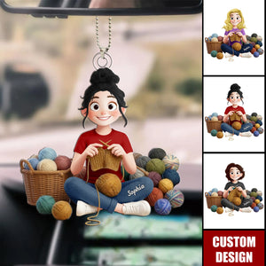 Knitting ,Crochet - Personalized Acrylic Car Ornament