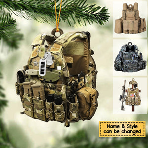Soldier Vests Shaped Personalized Christmas Ornament