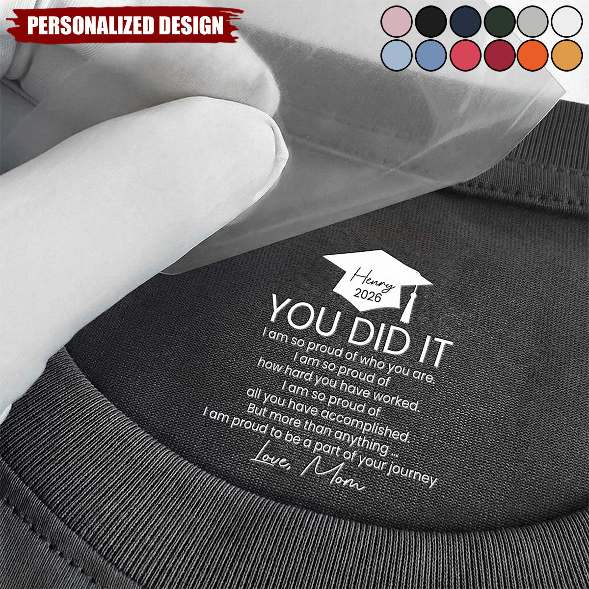 Personalized Graduation Shirt-Gifts Hidden Message For Graduated Son, Daughter