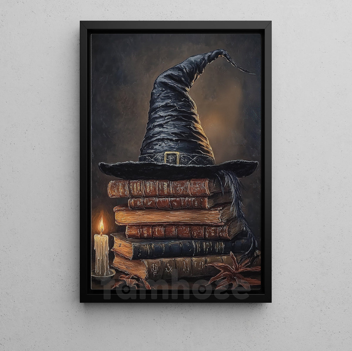 Halloween Witch Books Canvas Painting, Witch’s Wisdom Wall Art Decor, Spooky Season Poster Gift For Witch Lovers