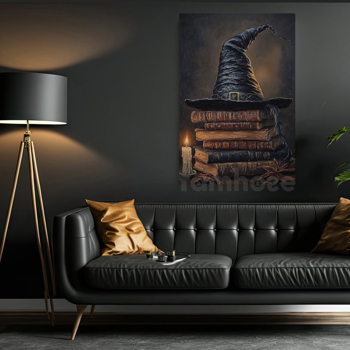 Halloween Witch Books Canvas Painting, Witch’s Wisdom Wall Art Decor, Spooky Season Poster Gift For Witch Lovers