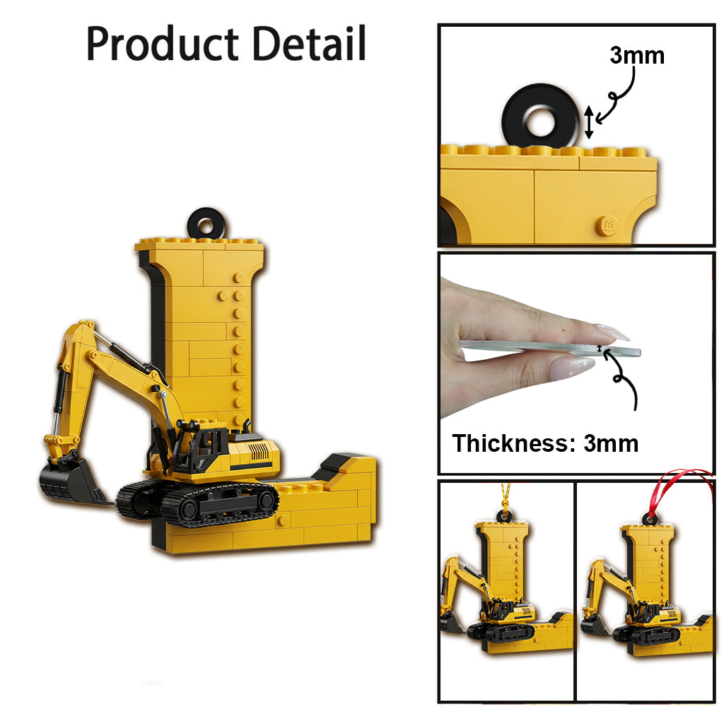 Fun Construction Vehicles Alphabet - Personalized Kid Ornament