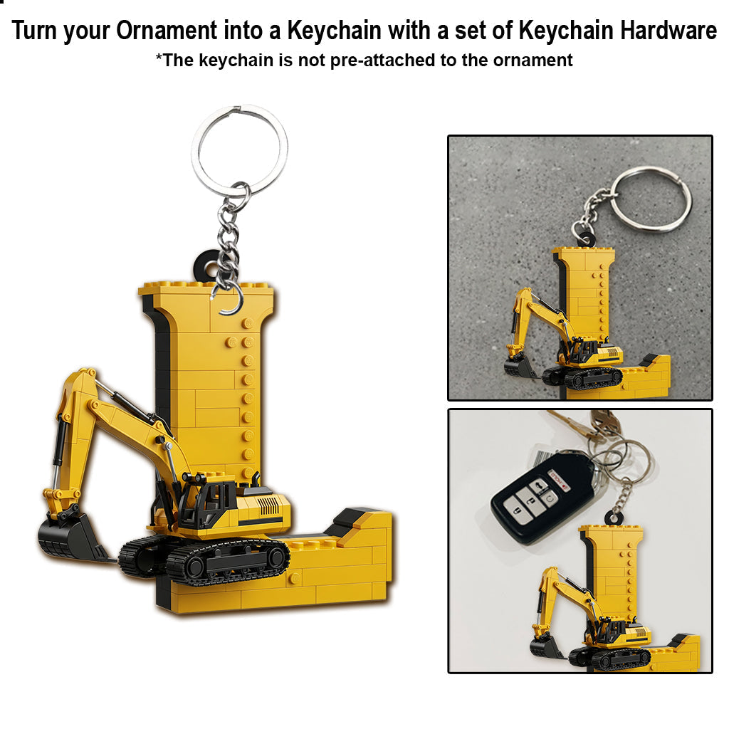 Fun Construction Vehicles Alphabet - Personalized Kid Ornament