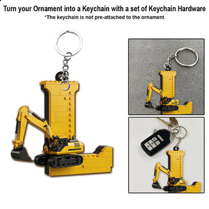 Fun Construction Vehicles Alphabet - Personalized Kid Ornament