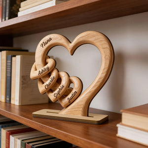 Personalized Heart  Wooden Plaque - Gift For Mother's Day