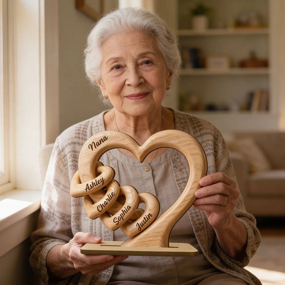 Personalized Heart  Wooden Plaque - Gift For Mother's Day