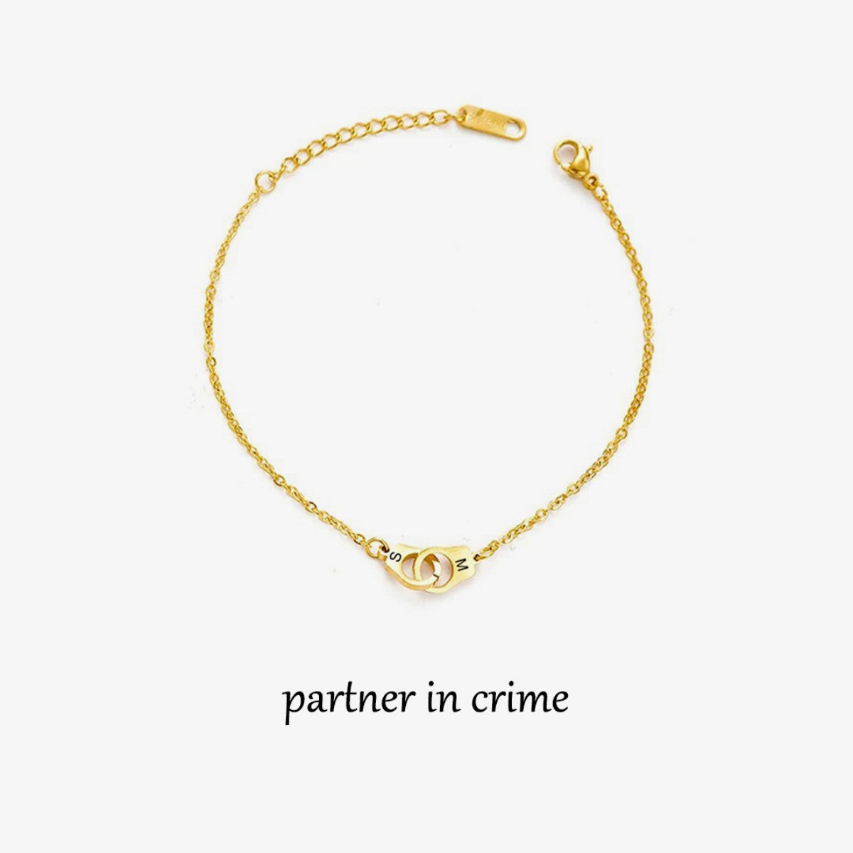 Personalized Handcuff Interlocking Infinity Double Initials Bracelet