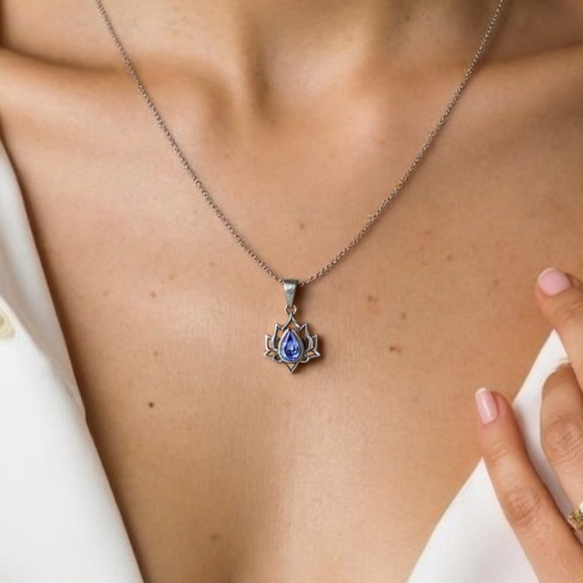 Crystal Lotus Necklace