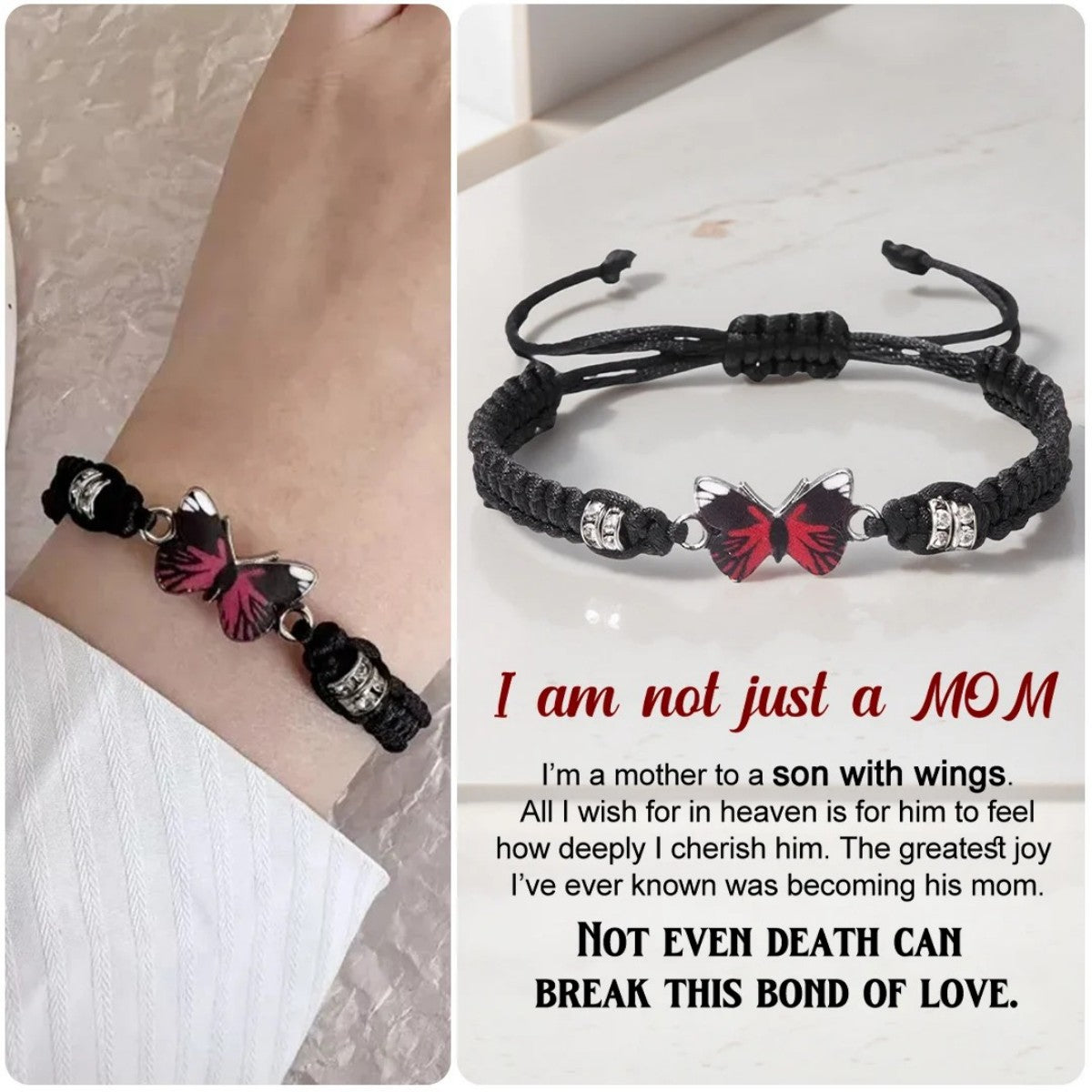 I am a mother to a son with wings-Butterfly Bracelet
