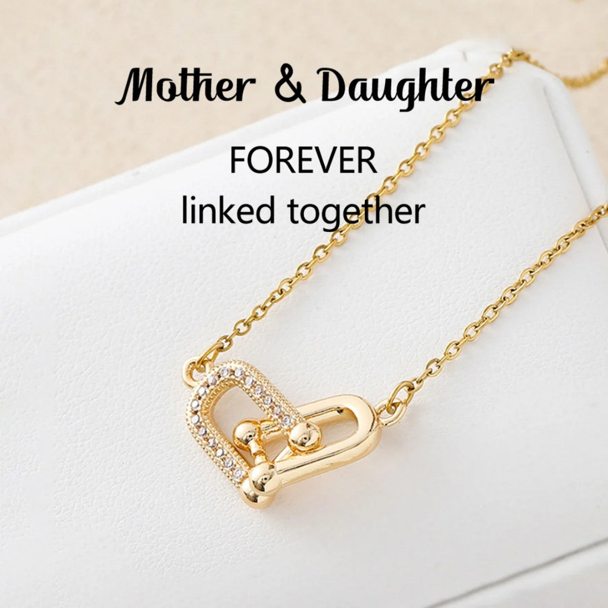 Mother & Daughter Interlocking Horseshoe Buckle Necklace