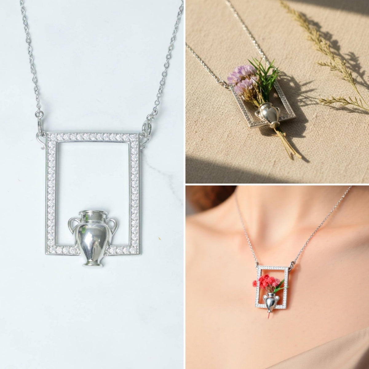 Floral Necklace - Gift For Mom Grandma Wife