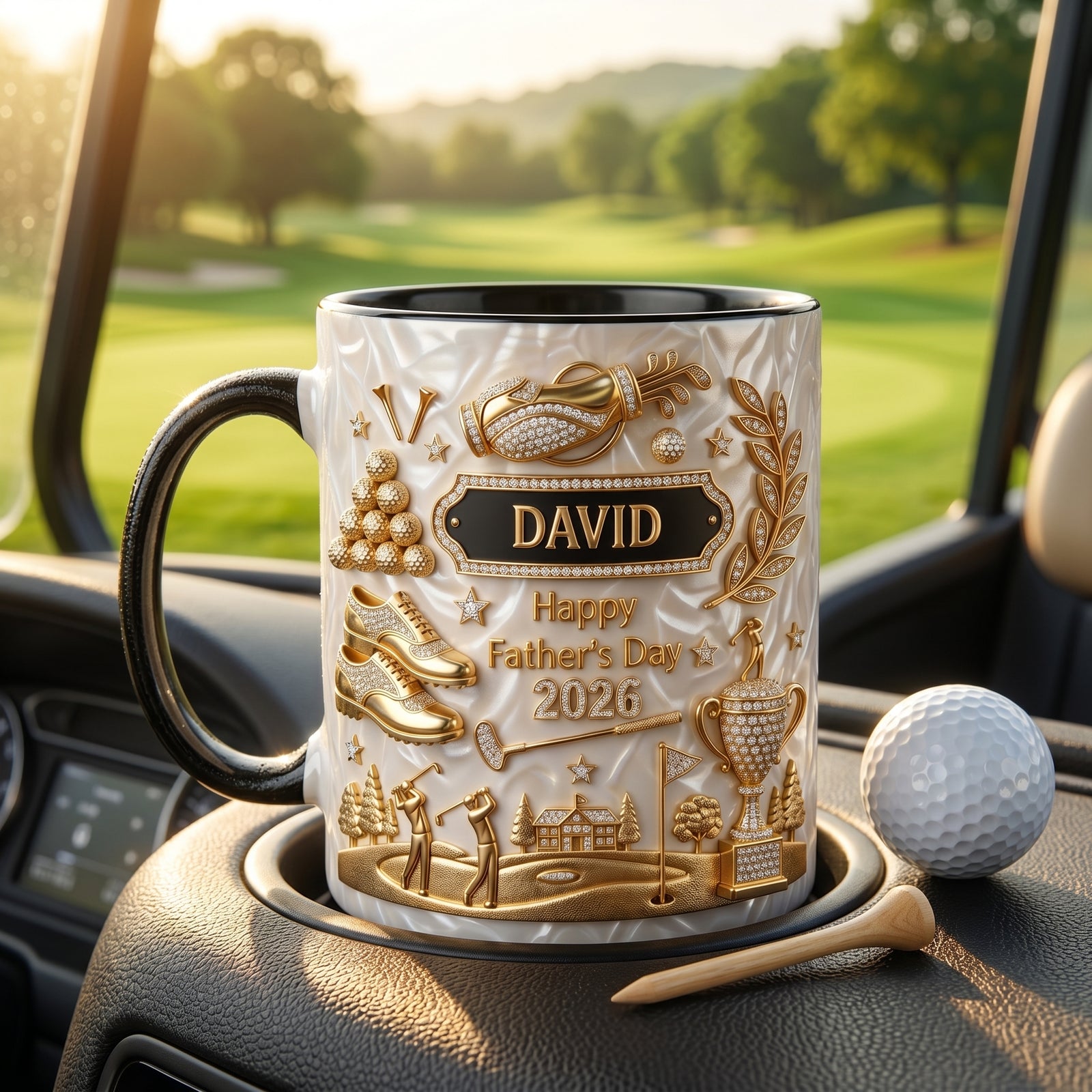 Personalized Golf Ceramic Mug - Father's Day Gift  For Dad Grandpa
